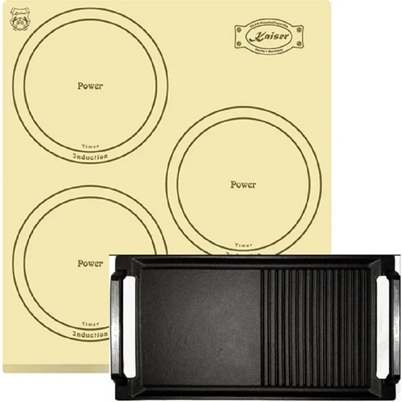inductiekookplaat KCT 4795 FI ElfAD+Grillplaat, inbouwkookplaat, 3 kookzones, 45 cm von Kaiser in Elfenbein – Produktfoto