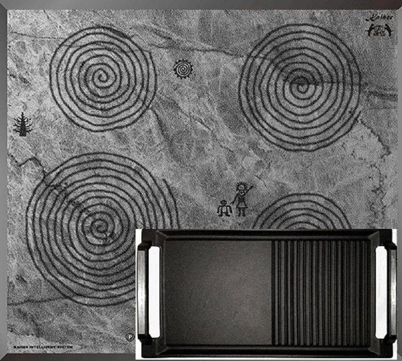 inductiekookplaat KCT 6705 FI ÄRA+Grillplaat, 60 cm, grotschilderijmotief, 4 kookzones by Kaiser in Grottenschilderijmotief – product photo