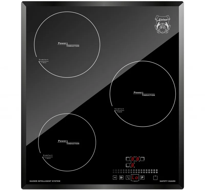 KCT 4146 F+Grillplaat, Inductiekookplaat 45cm kookplaat gefacetteerd unction display by Kaiser in Black – product photo