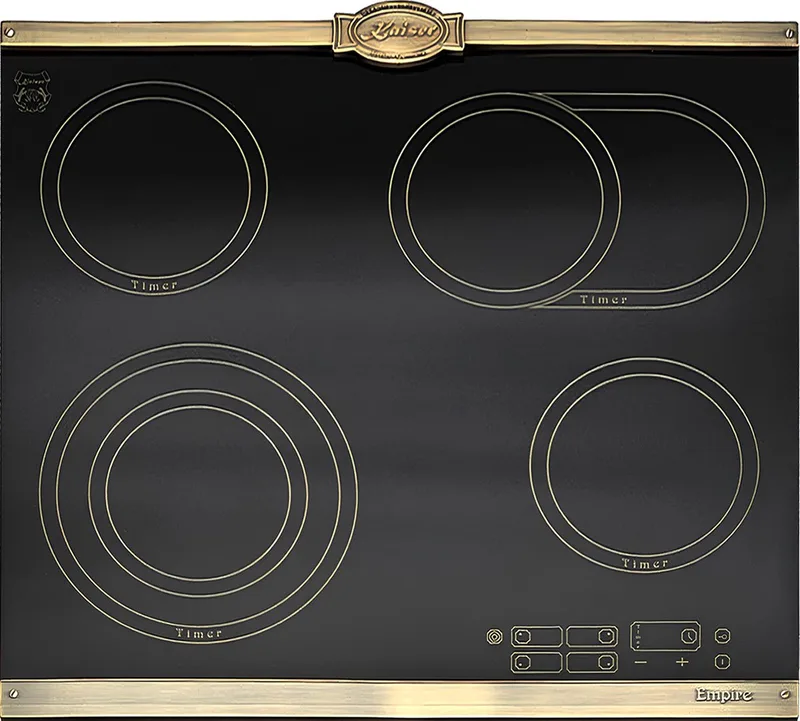 KCT 6185 Em inbowelektrische kookplaat Exclusieve zelfvoorzienende High Light glaskeramische kookplaat KCT 6185 Em 60cm von Kaiser in Schwarz – Produktfoto