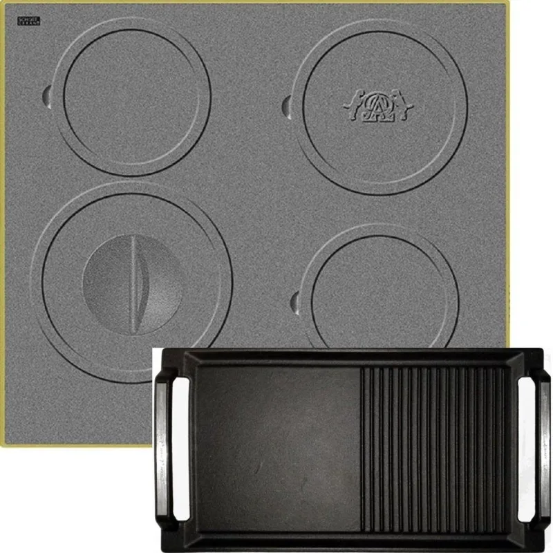 KCT 6705 RI Herd+Grillplaat,Inductiekookplaat, 60 cm, 4 kookzones, gietijzeren kookplaatdesign by Kaiser in Grey – product photo