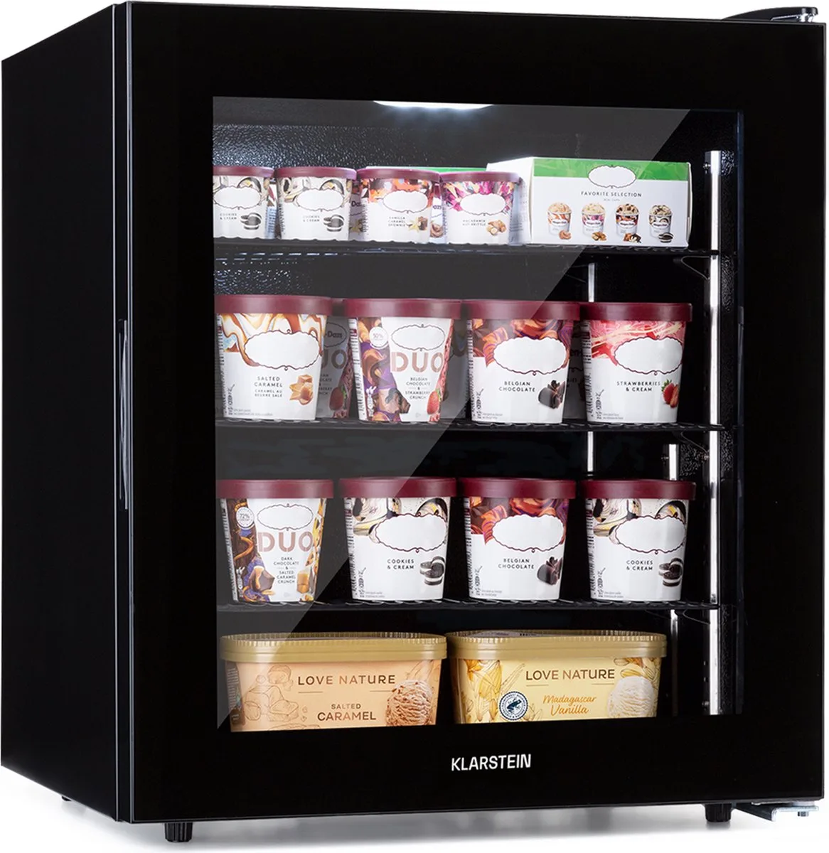 Diepvriezer IceAge 88 diepvries 88 liter 3 niveaus thermostaat glazen front - Vrieskast Diepvrieskast - LED Compact - Wit - Verstelbaar - Freezer Vrieskast Klein de Klarstein en Noir – photo produit