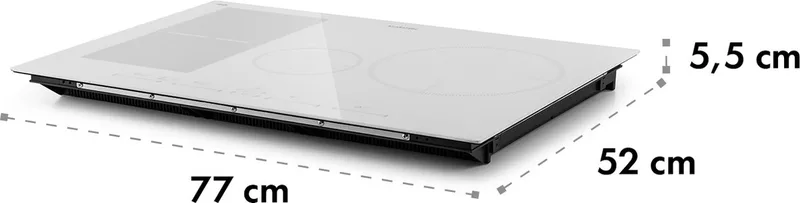 Inductiekookplaat 4 zones – Glaskeramische kookplaat – Inbouw – Touch bediening met display – Digitale weergave & timer – Snel opwarmen – 7500 W - Glaskeramiek Kookplaat Kookveld - 7000W 52 cm - voor Keuken - Glaskeramiek Flexzone de Klarstein en Blanc – photo produit