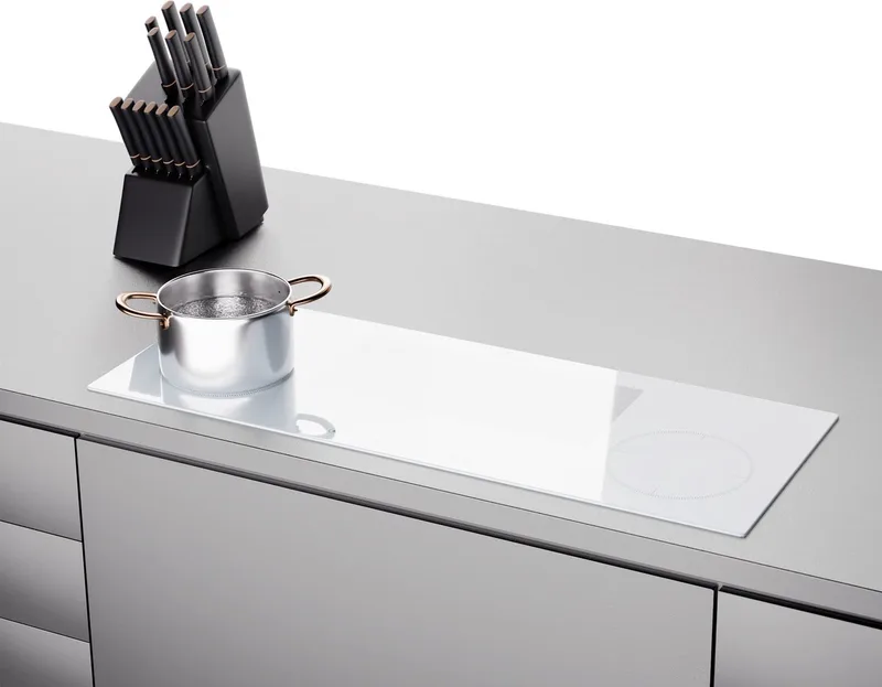 Inductiekookplaat Delicatessa 90 Slim Hybrid - 4-Zones - 7000 W - Thermo Boost - Kookveld - 90 cm - Touch Timer Flexzone Kinderslot - Zwart - glas - Induction Hob - Inductie Kookveld by Klarstein in White – product photo