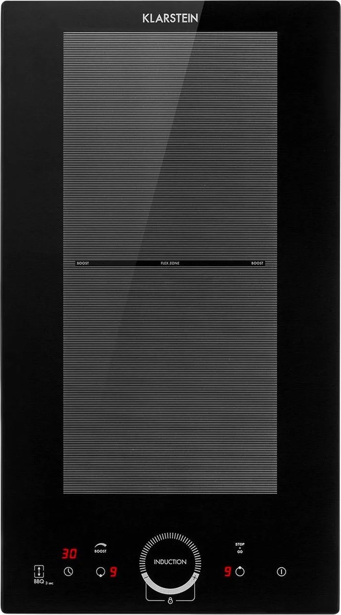 Inductiekookplaat Delicatessa Slim Domino 3500W - Timer - Minimaal Energieverbruik - Aansluiting Op 2 Fasen - Razendsnel - glaskeramisch Oppervlak - Flexibele Kookvelden - EcoThermal Control - Energiebesparend by Klarstein in Black – product photo
