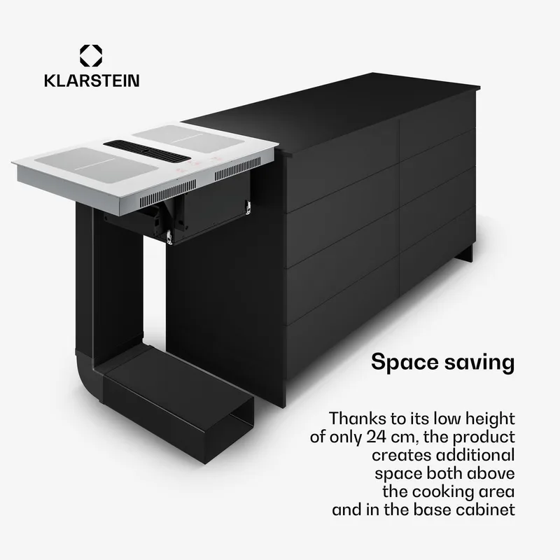 Inductiekookplaat Full House met afzuiging - 70 cm, 4 zones, flexzones, 6000 W boost, geïntegreerde downdraft afzuiging 530.1m³/h, touch control, timer, kinderslot, glaskeramiek, inbouw, - Induction Hob - Inductie Kookveld by Klarstein in White – product photo