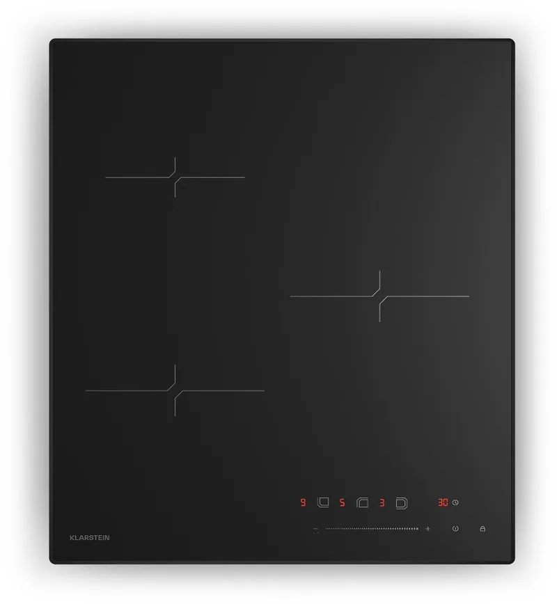 Inductiekookplaat Velaire 3-zone inbouw inductiekookplaat, 5500 W, touchbediening, timer, kinderslot, warmte-indicator, glazen oppervlak, 45 cm - Kookveld - voor Keuken - Restwarmte-Indicator - Induction Hob de Klarstein en Noir – photo produit