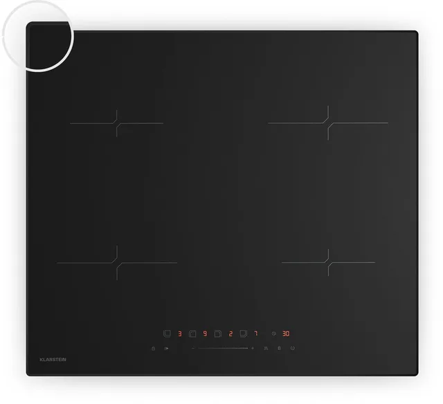 Inductiekookplaat Velaire 4-zone inbouw inductiekookplaat, 7000 W boost, touchbediening, timer, kinderslot, warmte-indicator, keramisch glas, 60 cm, - voor Keuken - Restwarmte-Indicator - Induction Hob