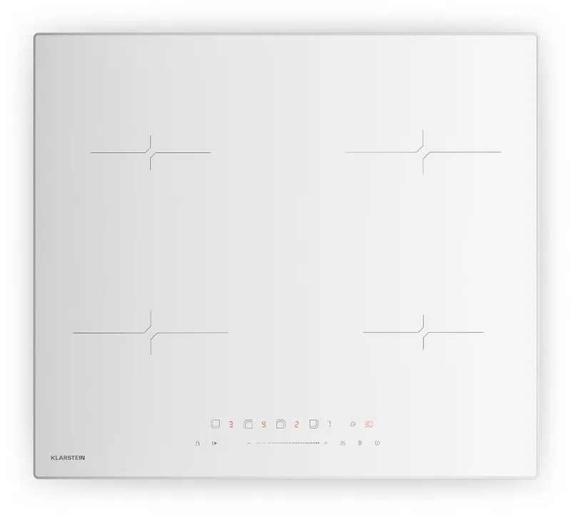 Inductiekookplaat Velaire 4-zone inbouw inductiekookplaat, 7000 W boost, touchbediening, timer, kinderslot, warmte-indicator, keramisch glas, 60 cm, - voor Keuken - Restwarmte-Indicator - Induction Hob by Klarstein in White – product photo