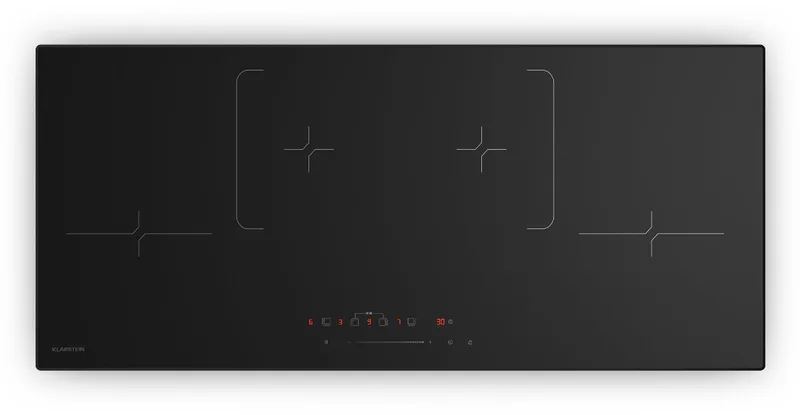 Inductiekookplaat Velaire 4-zone inbouw inductiekookplaat, 7000 W boost, touchbediening, timer, kinderslot, warmte-indicator, 90 cm keramisch glas, strak design - voor Keuken - Restwarmte-Indicator - Induction Hob by Klarstein in Black – product photo