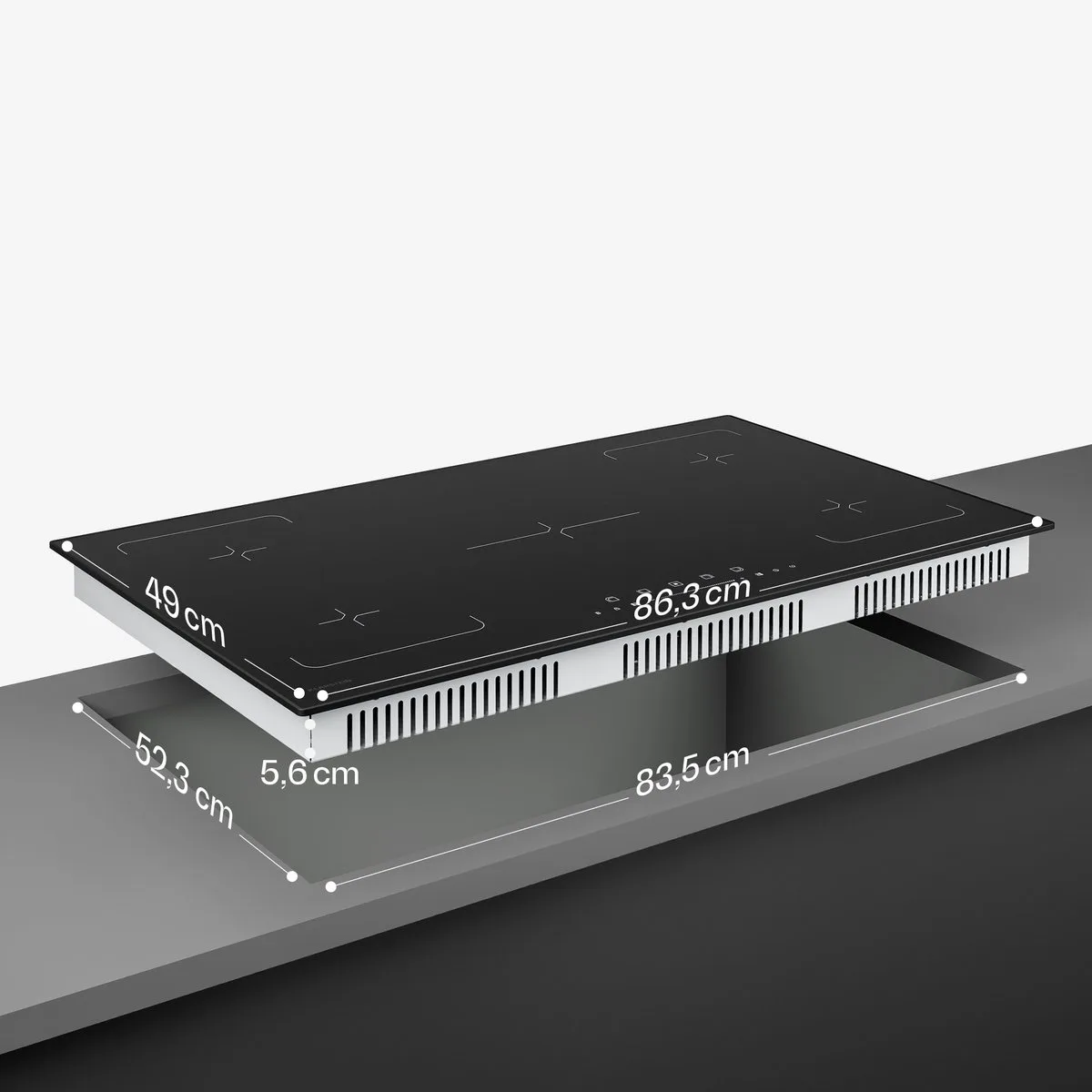 Inductiekookplaat Velaire 5-pits inbouw inductiekookplaat, 7200 W boost, touchbediening, timer, kinderslot, warmte-indicator, glazen oppervlak, 90 cm - voor Keuken - Restwarmte-Indicator - Induction Hob - Inductie Kookveld de Klarstein en Noir – photo produit