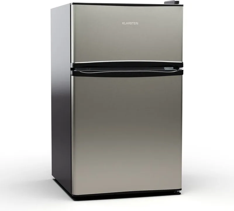 Koelkast Big Daddy - met vriesvak, koel-vriescombinatie, stille werking, LED-verlichting, inhoud: 86 liter, koelgedeelte: , vriesgedeelte: 25 liter, - voor Keuken - Compact - Mini Fridge - Compact Koelkast by Klarstein in Silver – product photo