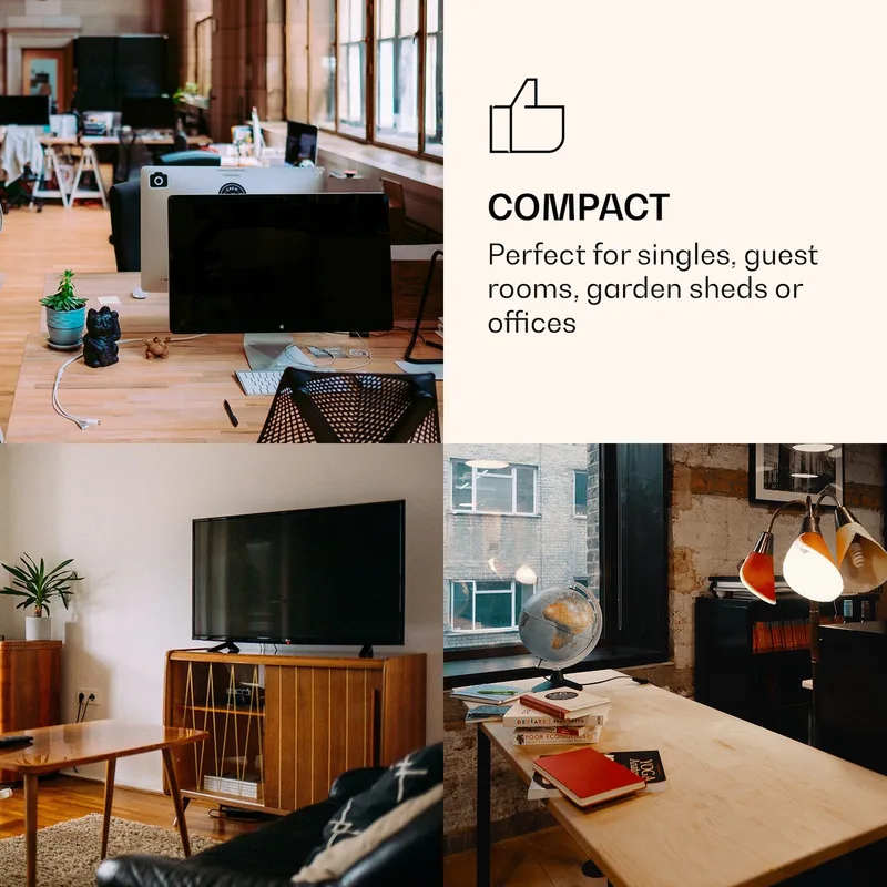 Koelkast CoolArt koel-vriescombinatie - met 2 koelstanden, designfront, 5-traps thermostaat, 0 tot 10 °C, inhoud: 79 liter, thema: Bos - 41 dB - voor Keuken - Compact - Mini Fridge - Compact Koelkast - Kleine Koelkast von Klarstein in Schwarz – Produktfoto