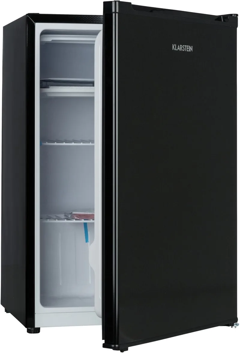 Koelkast Delaware 75L - Mini-Koelkast met Vriesvak 4L - Compressorkoeling voor Keuken voor Kantoor - LED Schappen - Compact Koelkast Vrijstaande Koelkast Kleine Koelkast Fridge - voor Kleine Huishoudens voor Studentenkamer från Klarstein i Svart – produktbild