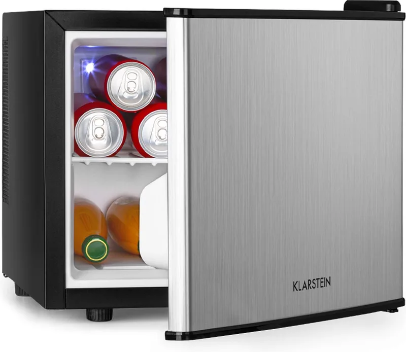 Mini-Koelkast SecretHiding 2 Niveaus 17L 26 dB Thermo-elektrisch - Minikoelkast Drankkoeler Hotelkoelkast - voor Hotelkamer voor Slaapkamer - Compact - Mini Fridge - Kleine Koelkast - Compact Koelkast by Klarstein in Silver – product photo