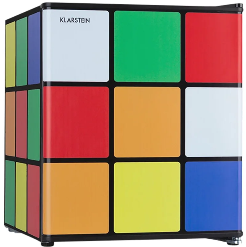 Minibar Solve - Minikoelkast, thermo-elektrisch koelsysteem, 48 liter inhoud, mechanische draaiknop, koeling: 0 tot 10 °C, zwart/meerkleurig - Compact Energiezuinig - Mini Fridge - Hotelkoelkast - Kleine Koelkast by Klarstein in Multicolour – product photo