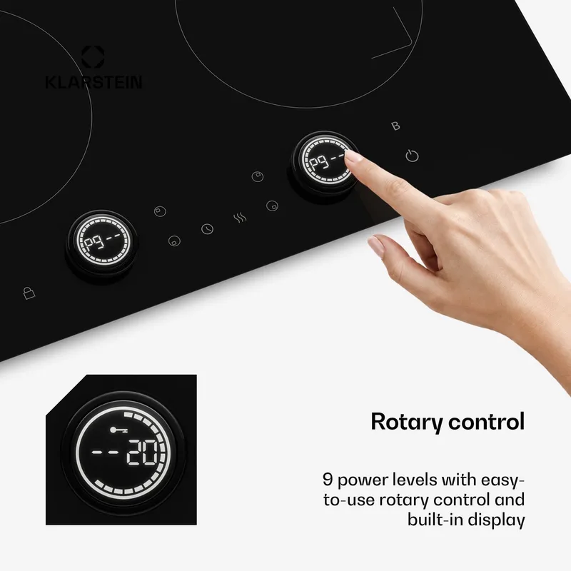 Neotouch inductiekookplaat – 4 zone inductiekookplaat, 7200 W boost, touch & draaiknop bediening, kinderslot, oververhittingsbeveiliging de Klarstein en Noir – photo produit