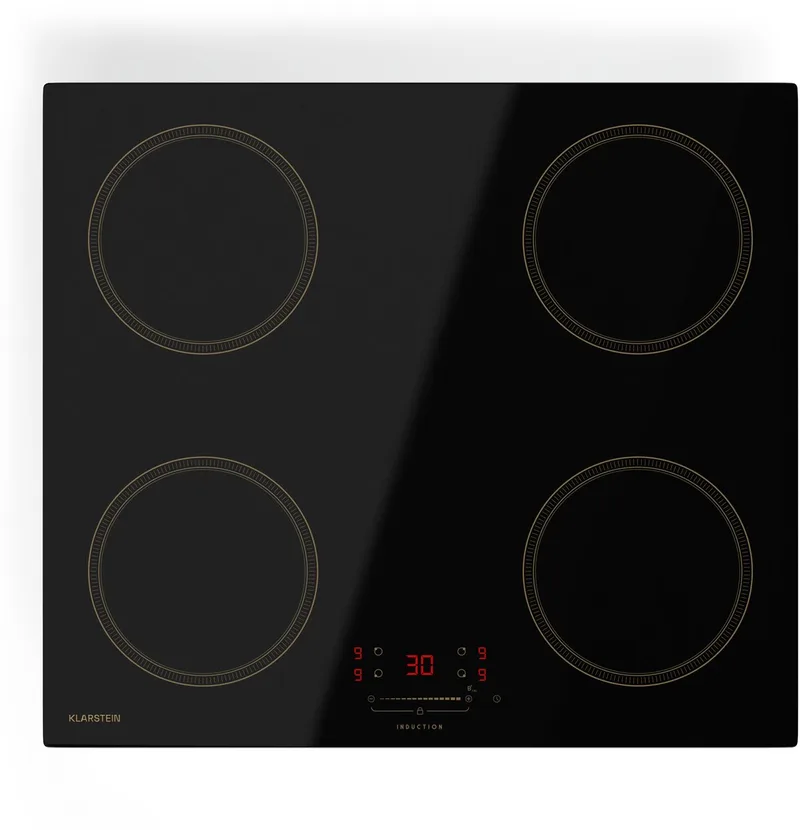Victoria Inductiekookplaat – 4-zones inbouw-inductiekookplaat, 7.000 W met boosters, Schuifregelaar en timer, Kinderslot, 59 cm design by Klarstein in Black – product photo
