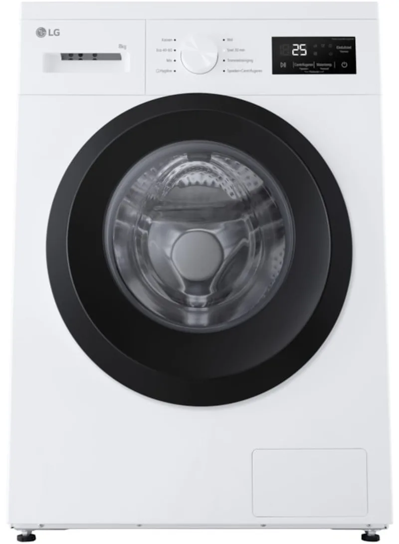 F4A10S8NWK Wasmachine 8 kg 1.400 TPM, stoomwasprogramma, AI DD systeem, Energielabel A, ThinQ app by LG in White – product photo