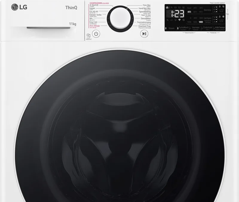 F4WR3511S0W - A-10% - 11 kg Wasmachine - Slimme AI DD™ motor - EzDispense™ - Hygiënisch wassen met stoom - ThinQ™ van LG in Wit – productfoto