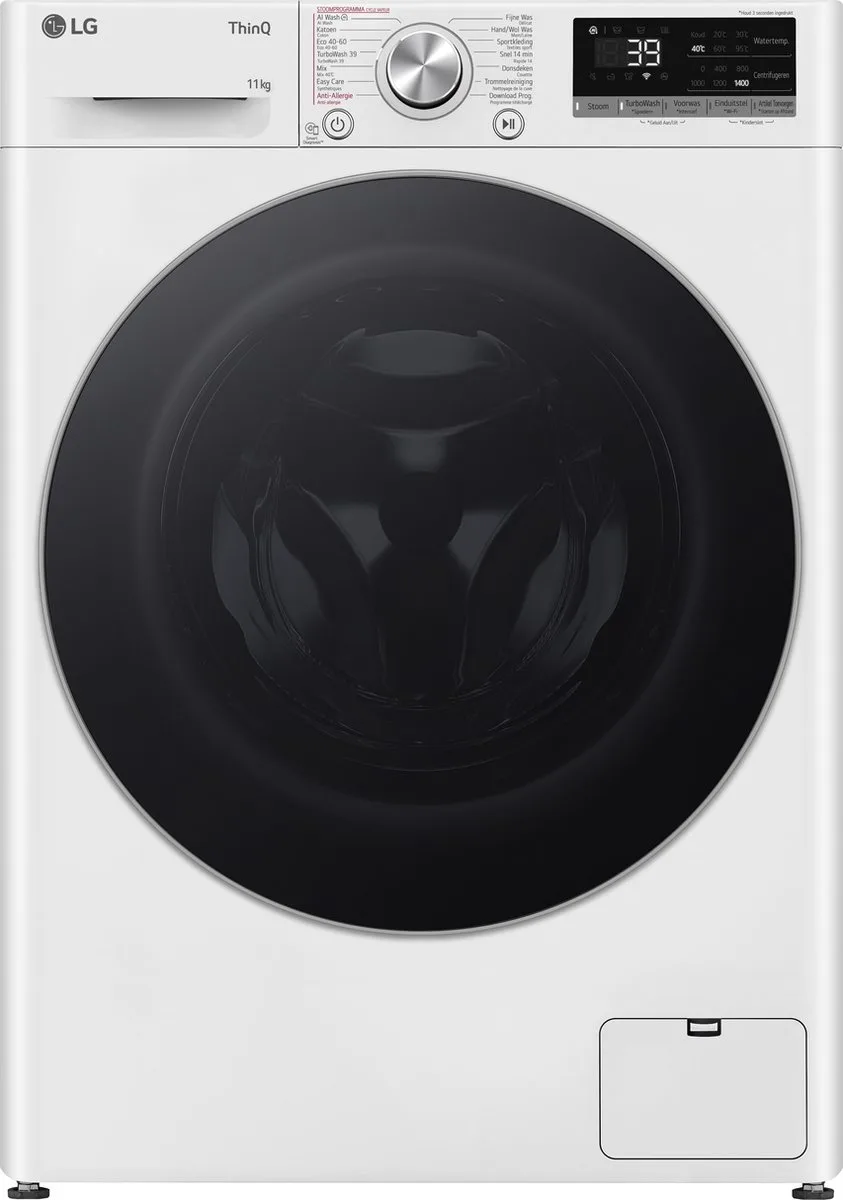 F4WR7011S1W wasmachine 11 kg met AI DD voor slimme stofverzorging - TurboWash 39 voor sneller wassen - hygiënisch wassen met stoom en ThinQ slimme bediening. Energieklasse A‑10%. de LG en Blanc – photo produit