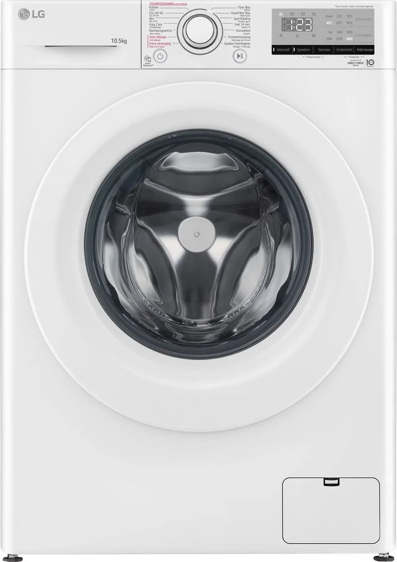 F4WV310S3E - 10.5 kg Wasmachine met Slimme AI DD™ motor - Hygiënisch wassen met stoom by LG in White – product photo