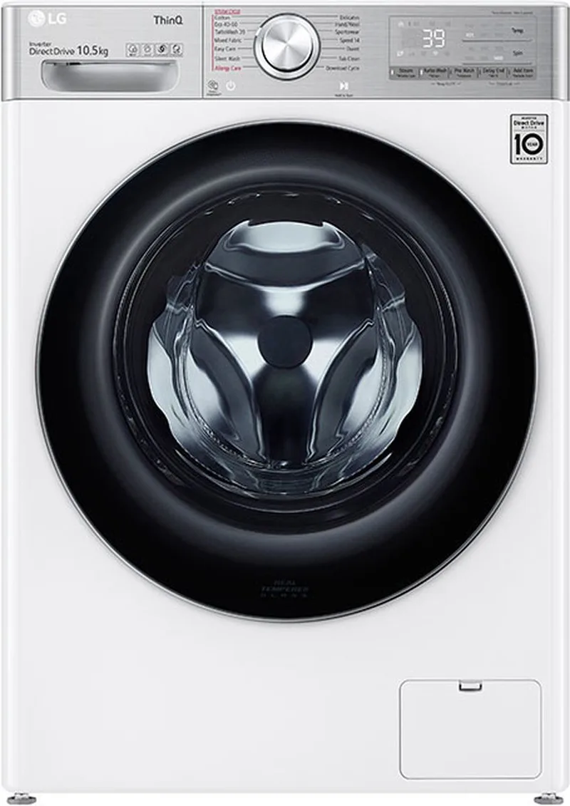 F4WV910P2WE wasmachine Voorlader 10,5 kg 1400 RPM fra LG i Hvid – produktbillede