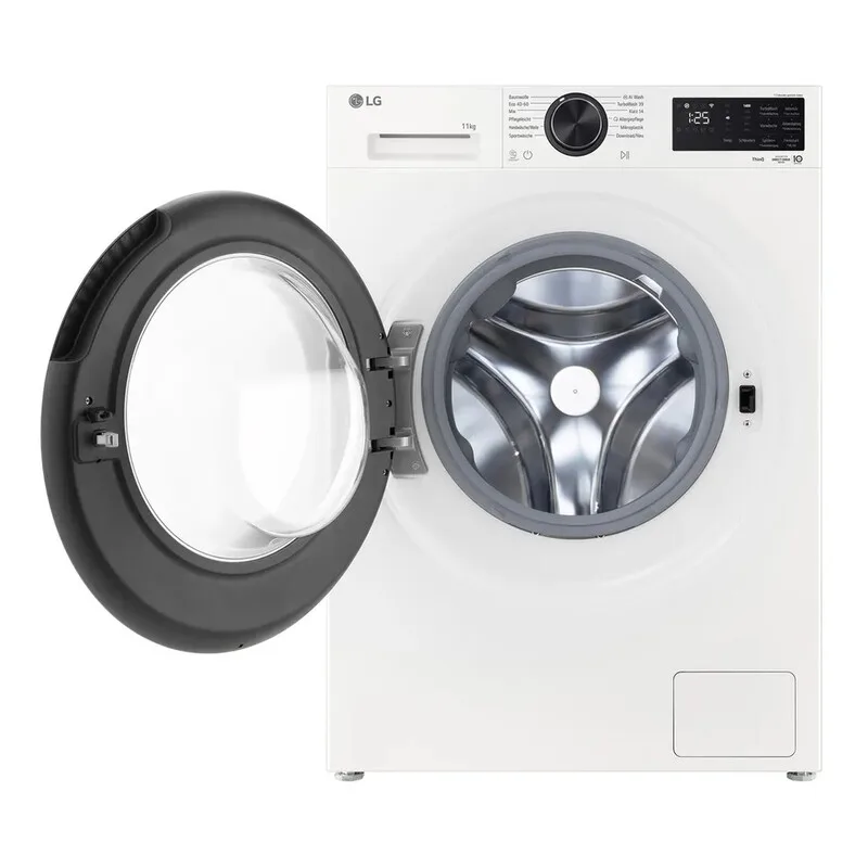 F4WX701Y Waschmaschine, 11 kg, 1400 U/min, Energieklasse A-40 %, AI Wash, AI DD®, TurboWash® 360°, Steam, Wi-Fi, Essence White fra LG – produktbillede