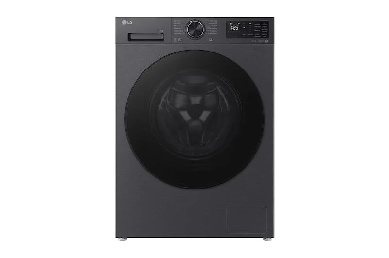 F4WX709YB Frontlader-Waschmaschine - 9 kg, 1400 U/min, AI DD®, TurboWash 360, Mattschwarz fra LG – produktbillede