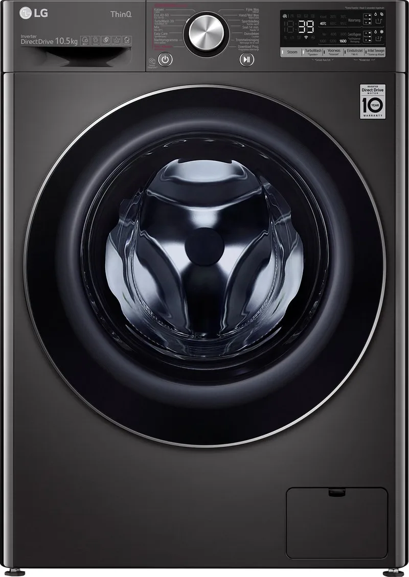 F6WV71S2TA - 10.5 kg Wasmachine met TurboWash™ 39 - Slimme AI DD™ motor - EzDispense™ - Minder strijken door stoom - ThinQ™ de LG en Noir – photo produit