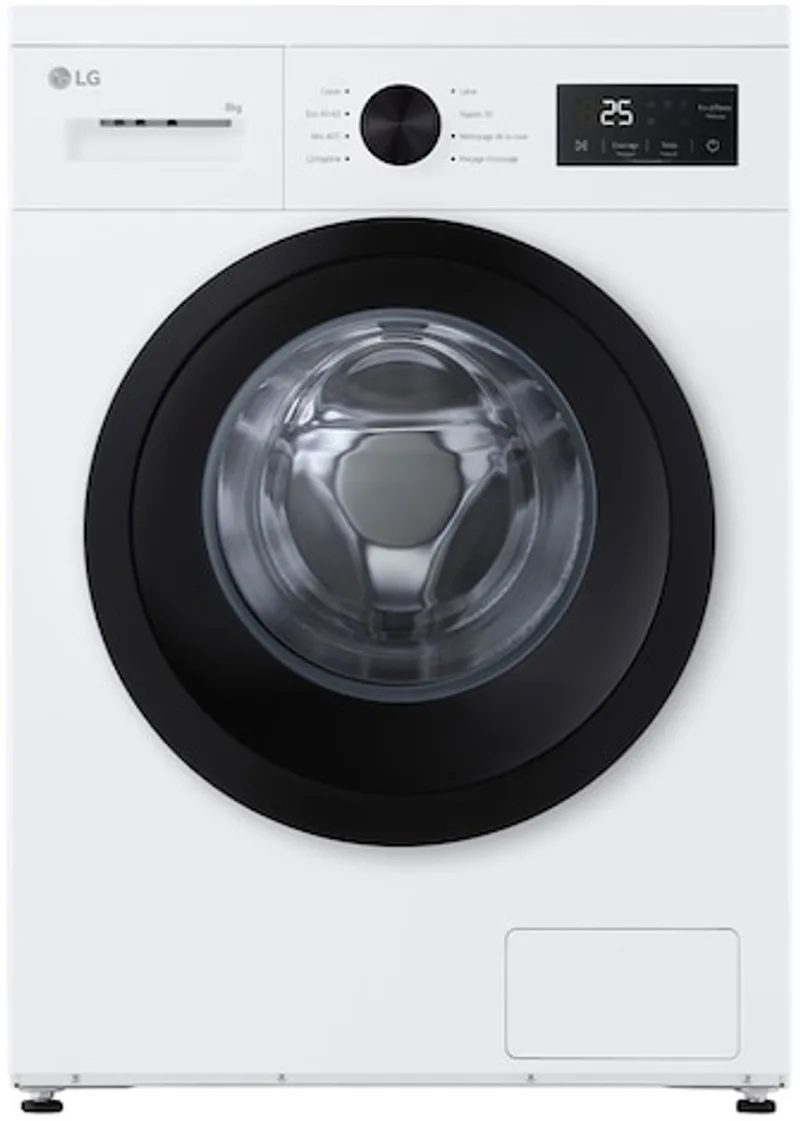 F84N15WHSB | Wasmachine | 8 kg | Steam™ | 6 motion direct drive™ | Franse Display de LG en Blanc – photo produit