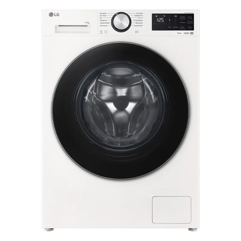 Serie X7 F4WX7012 Freistehende Frontlader-Waschmaschine, 11 kg, 1400 U/min, AI DD & TurboWash 360°, Steam Allergy Care, Wi-Fi ThinQ App, Aqua-Lock Auslaufschutz, Essence White fra LG – produktbillede