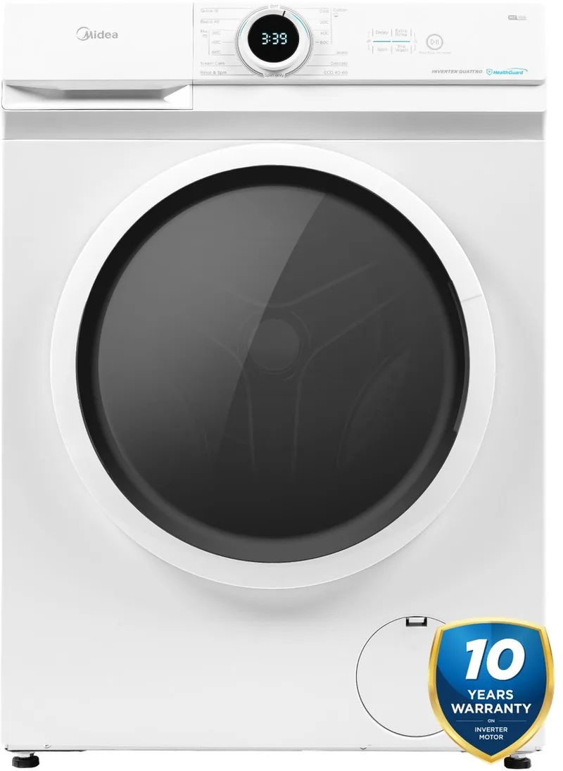 MF100W80BA/W-HR - Wasmachine - Voorlader - Vulgewicht: 8kg - 1400 rpm - A label - 72 dB - Engels display by Midea in White – product photo