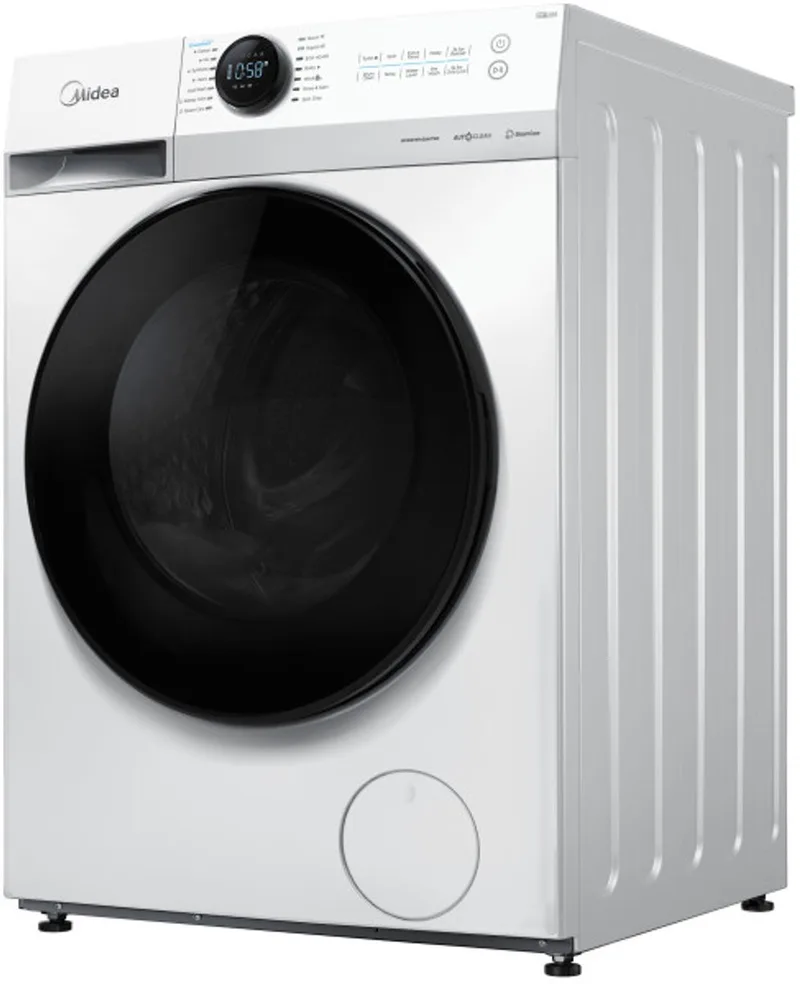 MF200W80WB/W-HR - Wasmachine - Voorlader - 1400 rpm - 76 dB - 8 kg nominale capaciteit - A label - 48 l Waterverbruik (per cyclus, programma eco 40-60) von Midea in Weiß – Produktfoto
