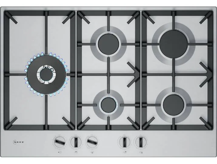Gas-Kochfeld N 70 T27CIS8N0, Präzise Steuerung mit FlameSelect® & stabile Gusseisen-Topfträger de Neff – photo produit