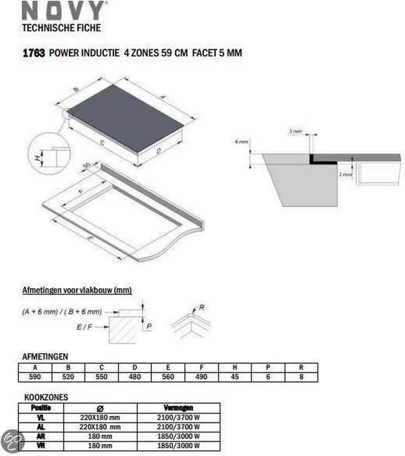 Inductie Power Ingebouwd Inductiekookplaat zones 4 zone(s) by Novy in Black – product photo