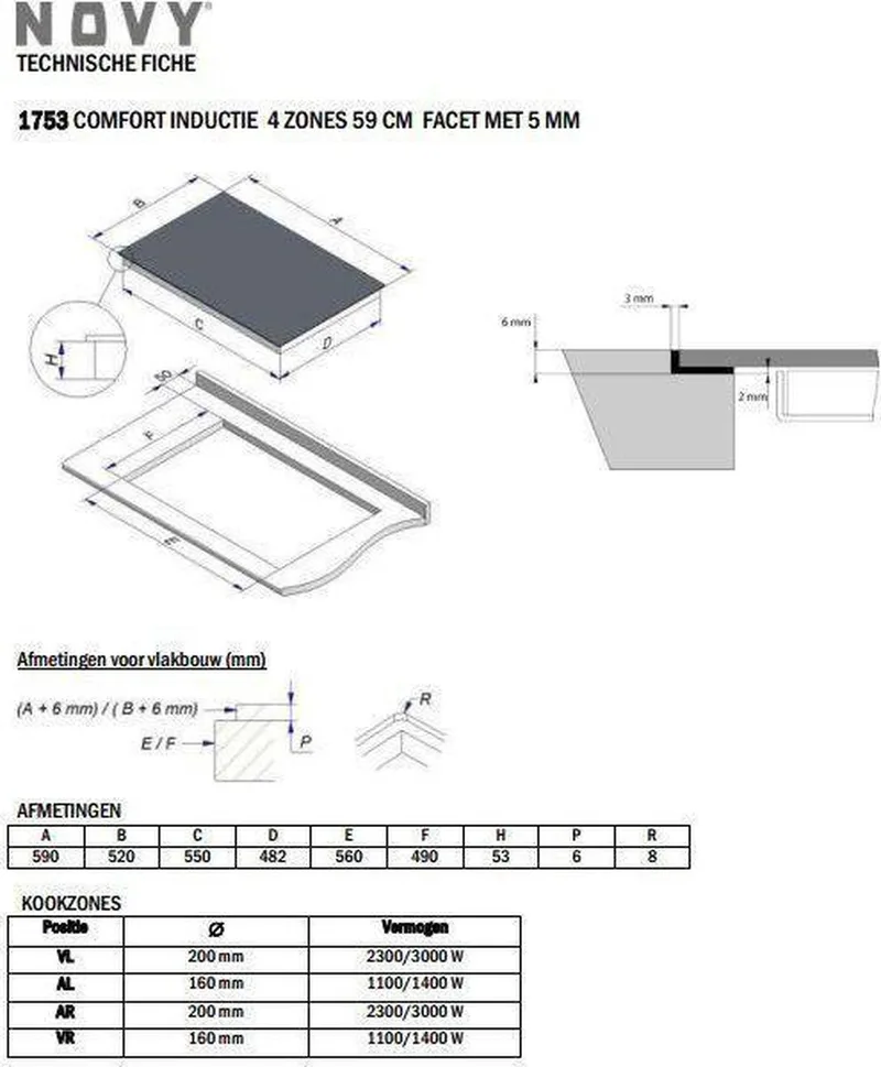 Novy 1753 - Inductiekookplaat by Novy in Black – product photo