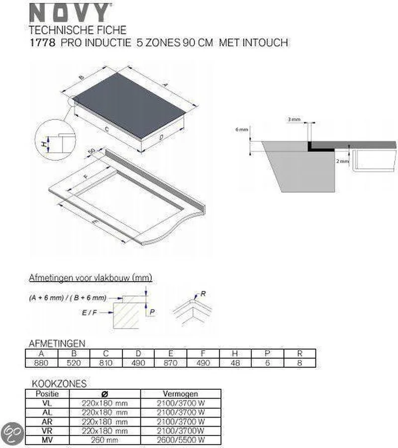 Novy 1778 - inductie kookplaat fra Novy i Sort – produktbillede