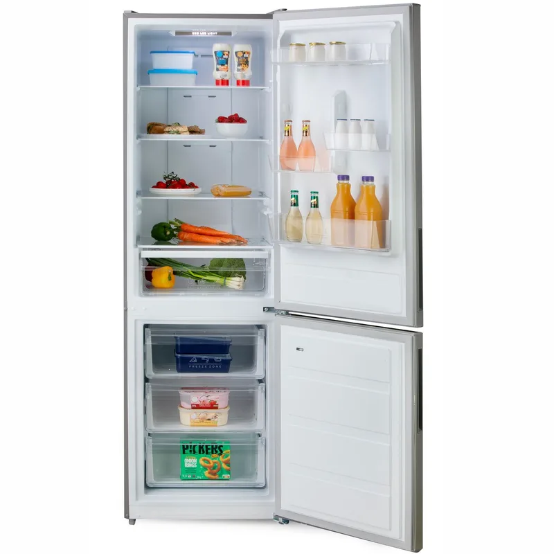 PR184CIN Koelvriescombinatie - No Frost - 310L - Vrijstaande Koelkast - D - 38 dB Stil de PRIMO en Inox – photo produit