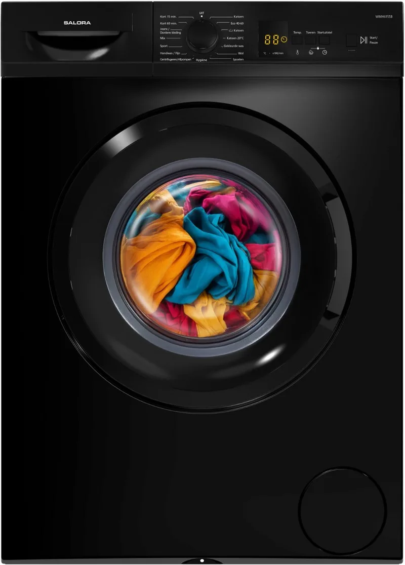 WASH6B - Wasmachine - 6 kg - 1000 RPM - Washing Machine van Salora in Zwart – productfoto