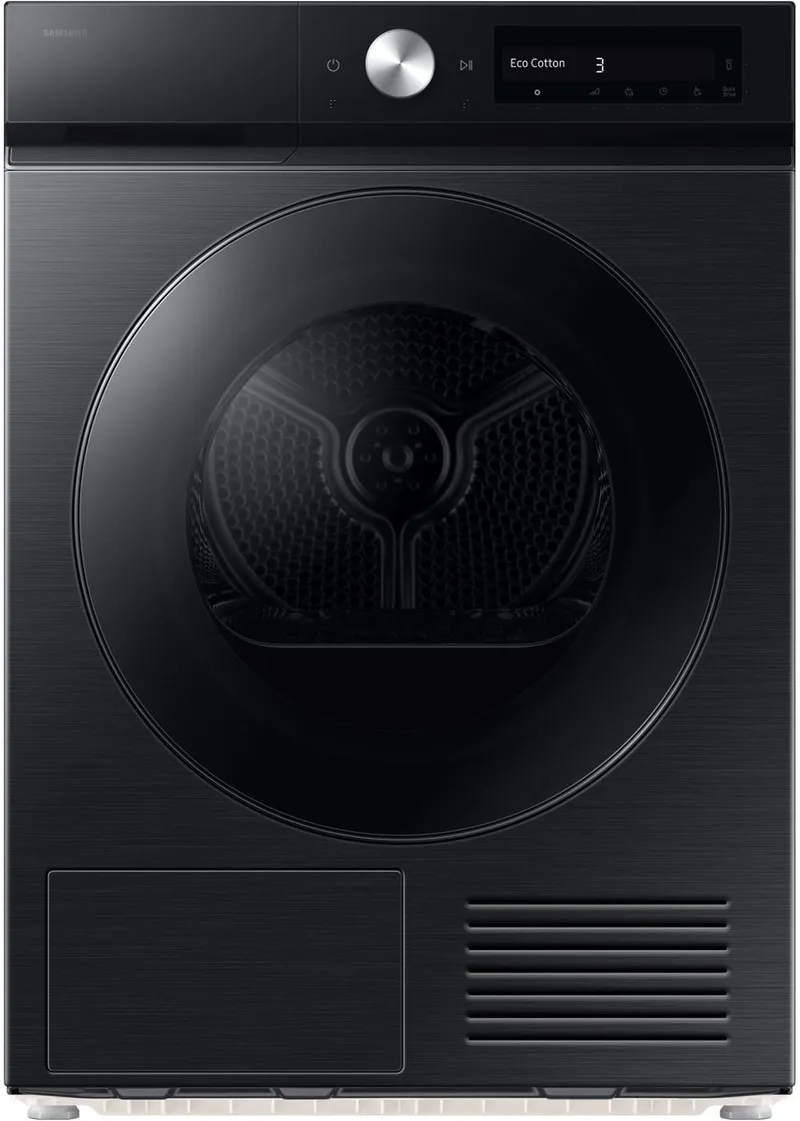 BESPOKE DV90DB8845GBU3 8000 serie - Wasdroger - Silent Dry - Energielabel A - 9kg - 5 jaar garantie in Nederland van Samsung in Zwart – productfoto