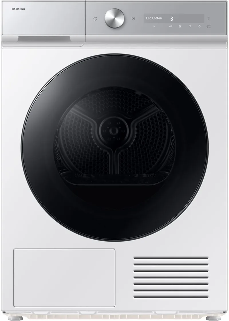 BESPOKE DV90DB8845GHU3 8000 serie - Wasdroger - Silent Dry - Energielabel A - 9 kg - 5 jaar garantie in Nederland van Samsung in Wit – productfoto