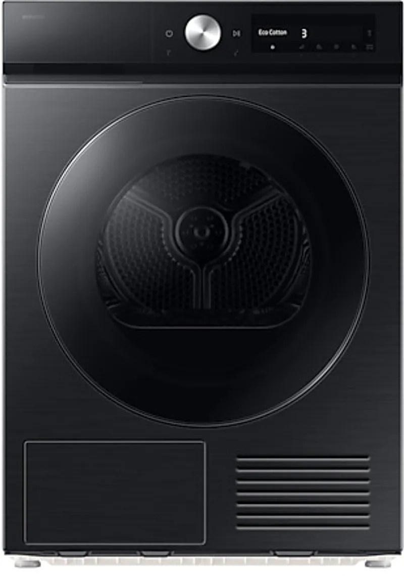 DV90DB7845GBU3 Warmtepompdroger 9 kg AI Glazen deur A van Samsung in Zwart – productfoto