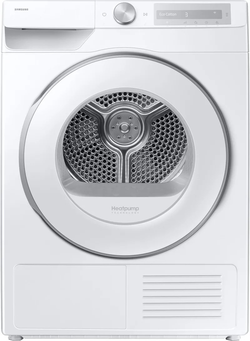 DV90DG6845HH Warmtepompdroger 9 kg – AI Dry – OptimalDry – SmartThings – A van Samsung in Wit – productfoto
