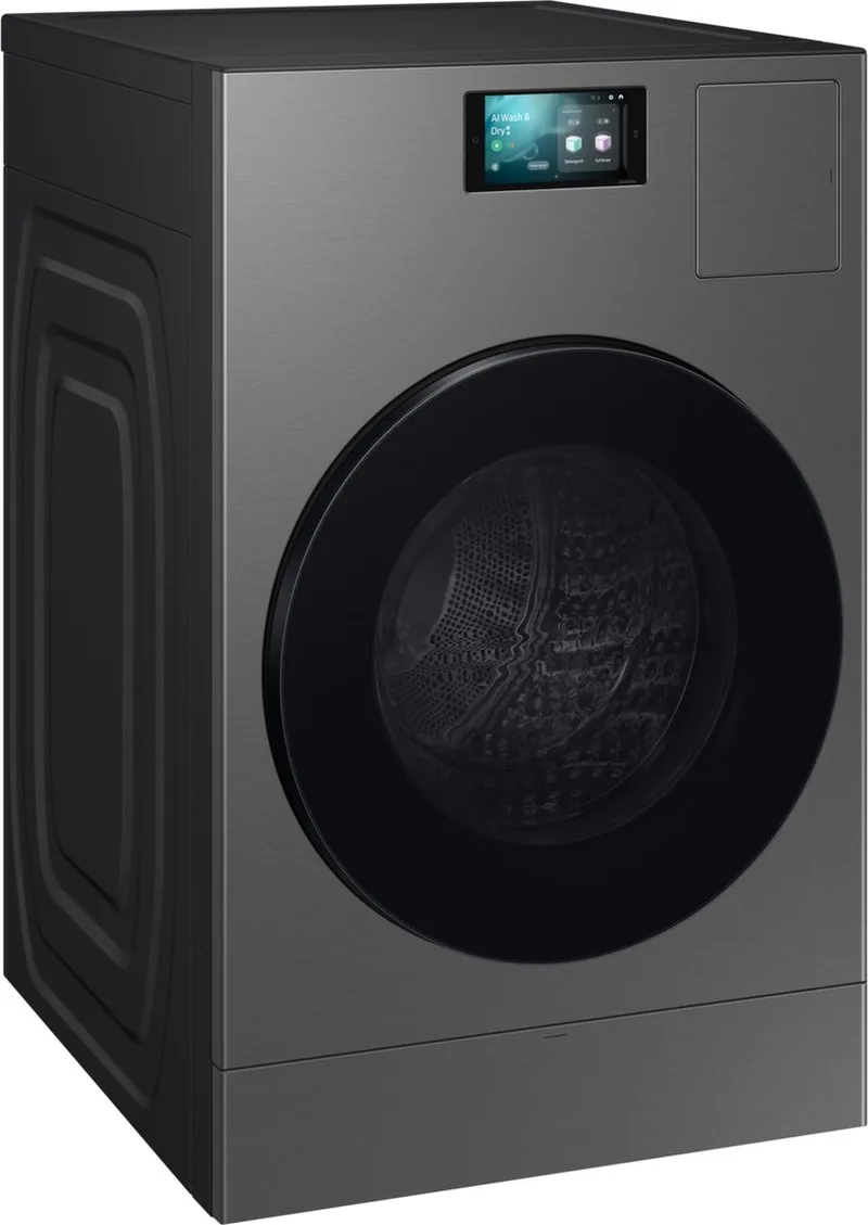 WD18DB8995BZT2 - Wasmachine - Voorlader - Was-droogcombinatie 9000-serie - AI Home van Samsung in Roestvrijstaal – productfoto