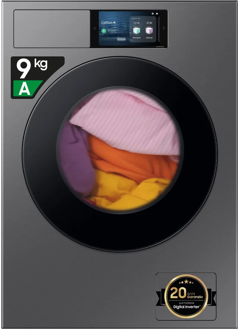 WF90F09C4SU3 wasmachine Voorlader 9 kg 1400 RPM van Samsung in Zilver – productfoto