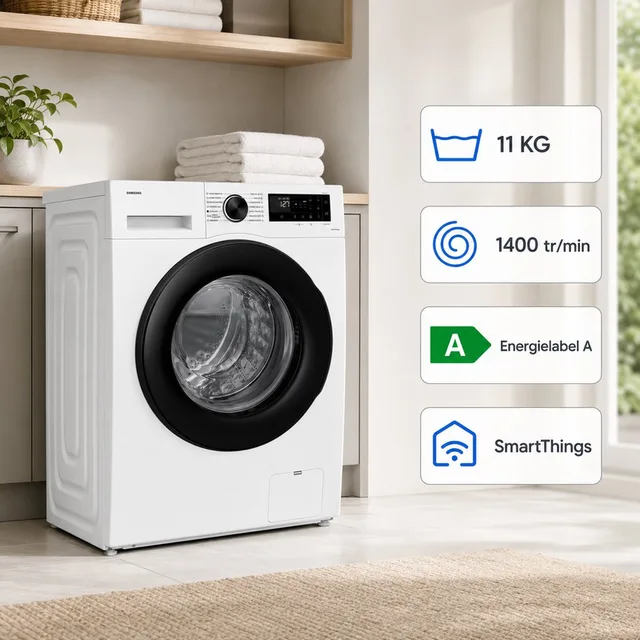 WW11DG5B25AELE - Wasmachine - 11 kg - A label - Stil en slim - EN Display