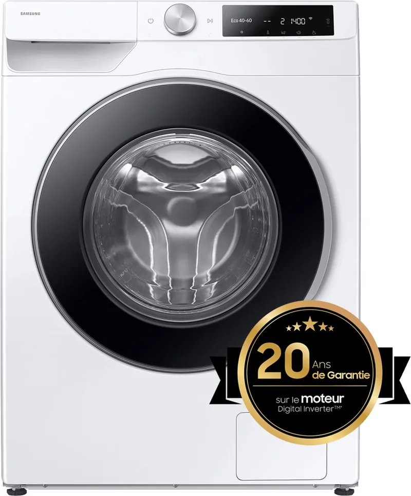 WW90DG6U85LE - Wasmachine - 9KG - 10% zuiniger dan energielabel A - Autodose - Zelfreinigende wasmiddellade van Samsung in Wit – productfoto