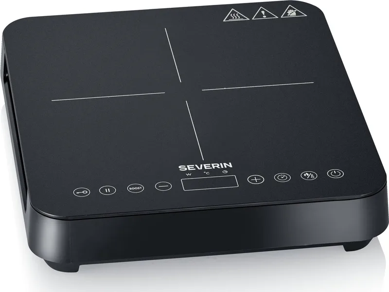 KP 1025 Inductiekookplaat – 1-Pits – Ø22 cm – 10 Vermogensstanden – Touchbediening – Timer van Severin in Zwart – productfoto