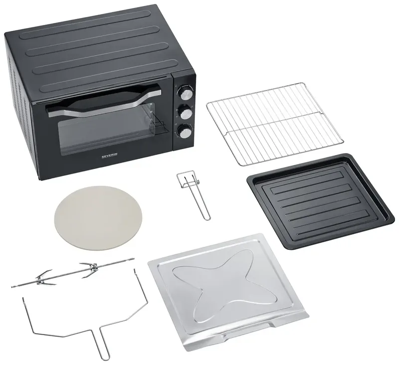 TO 2073 - Vrijstaande hete lucht Oven - Zwart de Severin en Zwart- Silver – photo produit 3 sur 3